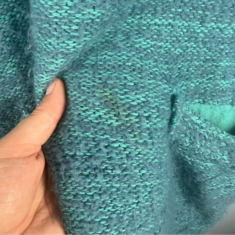 Free People Snow Drop Cardigan Slouchy Oversized Grandpa Sweater Size M Blue - Picture 13 of 15